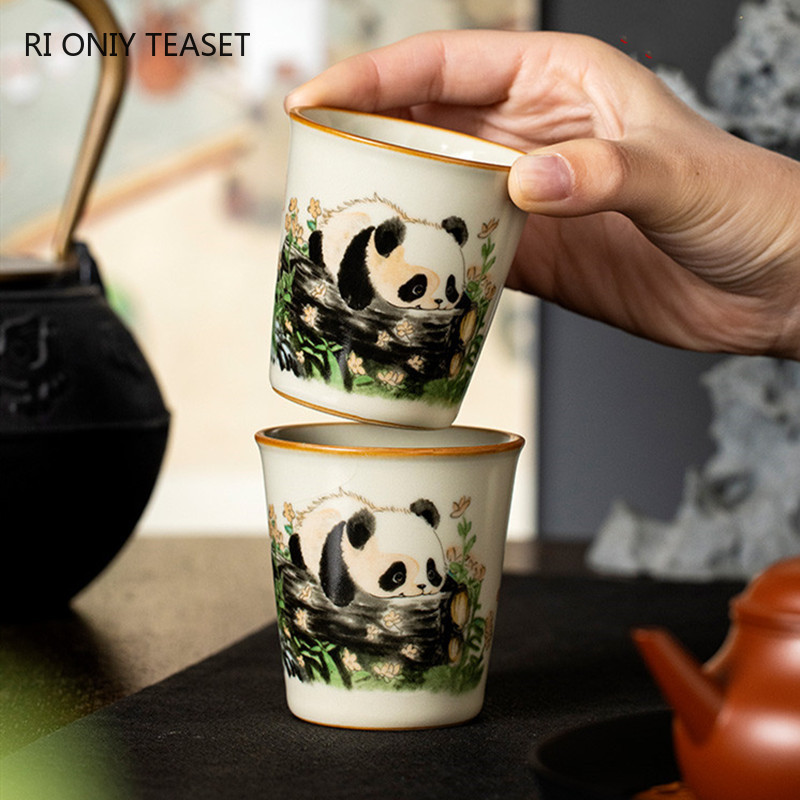 Handmade Ceramic Mug - 1 Adet Çin Geleneksel Ru Fırını