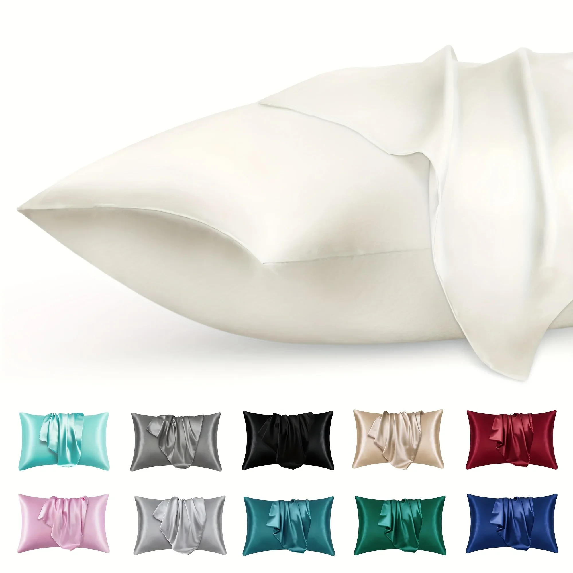 Silk Pillowcase Set - 2 adet Lüks Saten Zarf Yastık