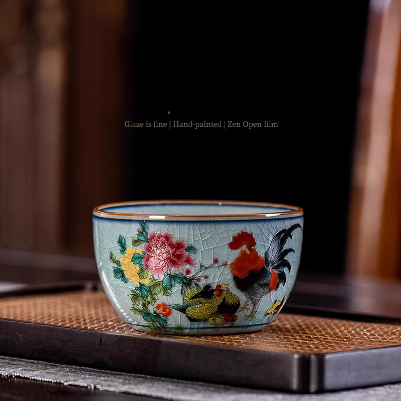 Handmade Ceramic Mug - 100ml/160ml büyük kapasiteli çin Retro horoz