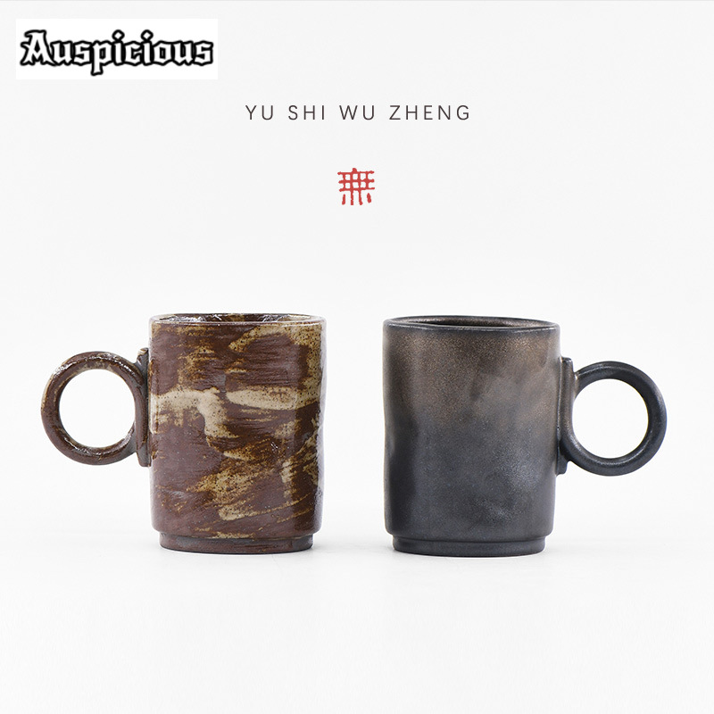 Handmade Ceramic Mug - 180ml el yapımı Wabi-sabi kumtaşın kupa