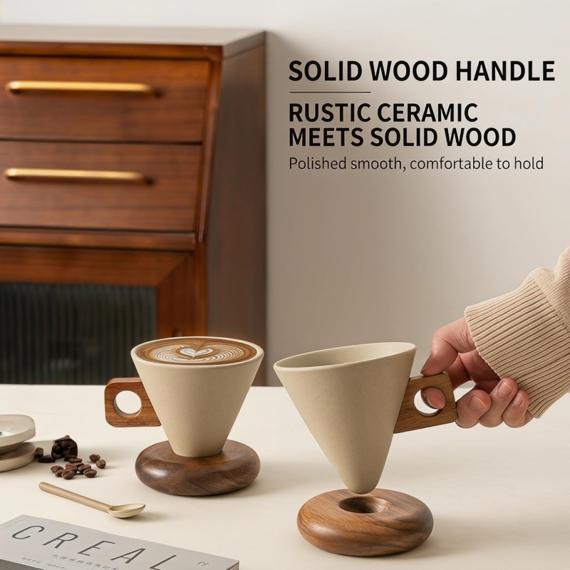 Seramik Kahve Fincanı Ahşap Sa - Handmade Ceramic Mug incelemesi ve fiyatı