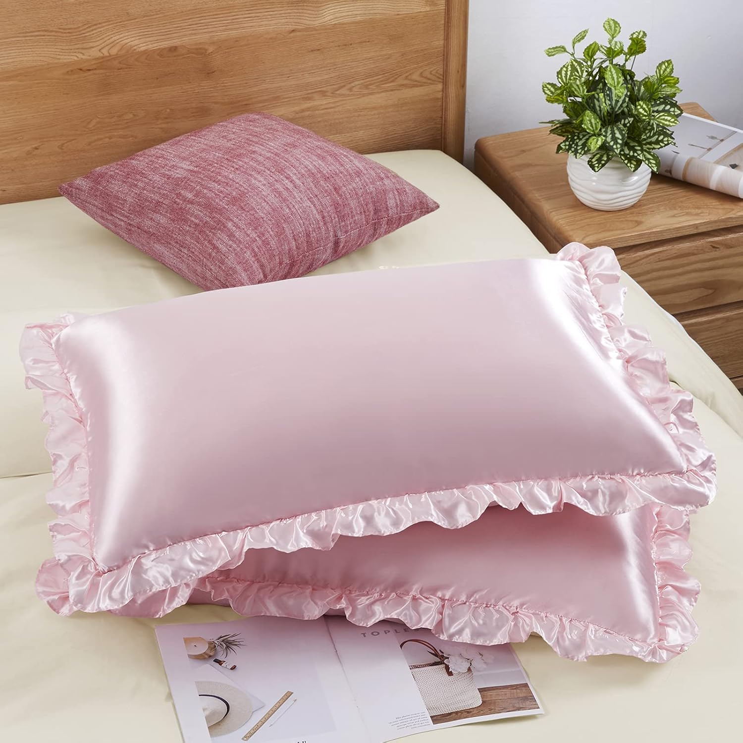 2 adet saten fırfırlı yastık k - Silk Pillowcase Set incelemesi ve fiyatı