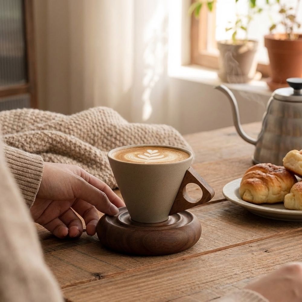 Kaba Seramik Üçgen Koni Kupa R - Handmade Ceramic Mug incelemesi ve fiyatı